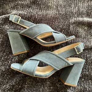 Muted blue “sole society” heels